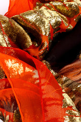 Vintage Gianfranco Ferre Silk Lamé Tiger Scarf fabric closeup @recessla