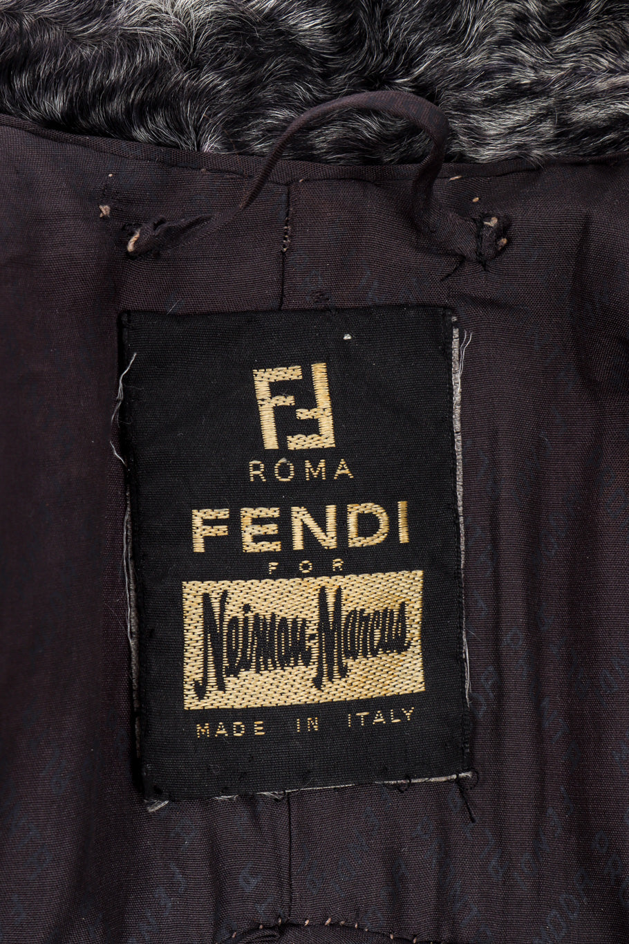 Vintage Fendi Lamb Fur Coat signature label closeup @recessla