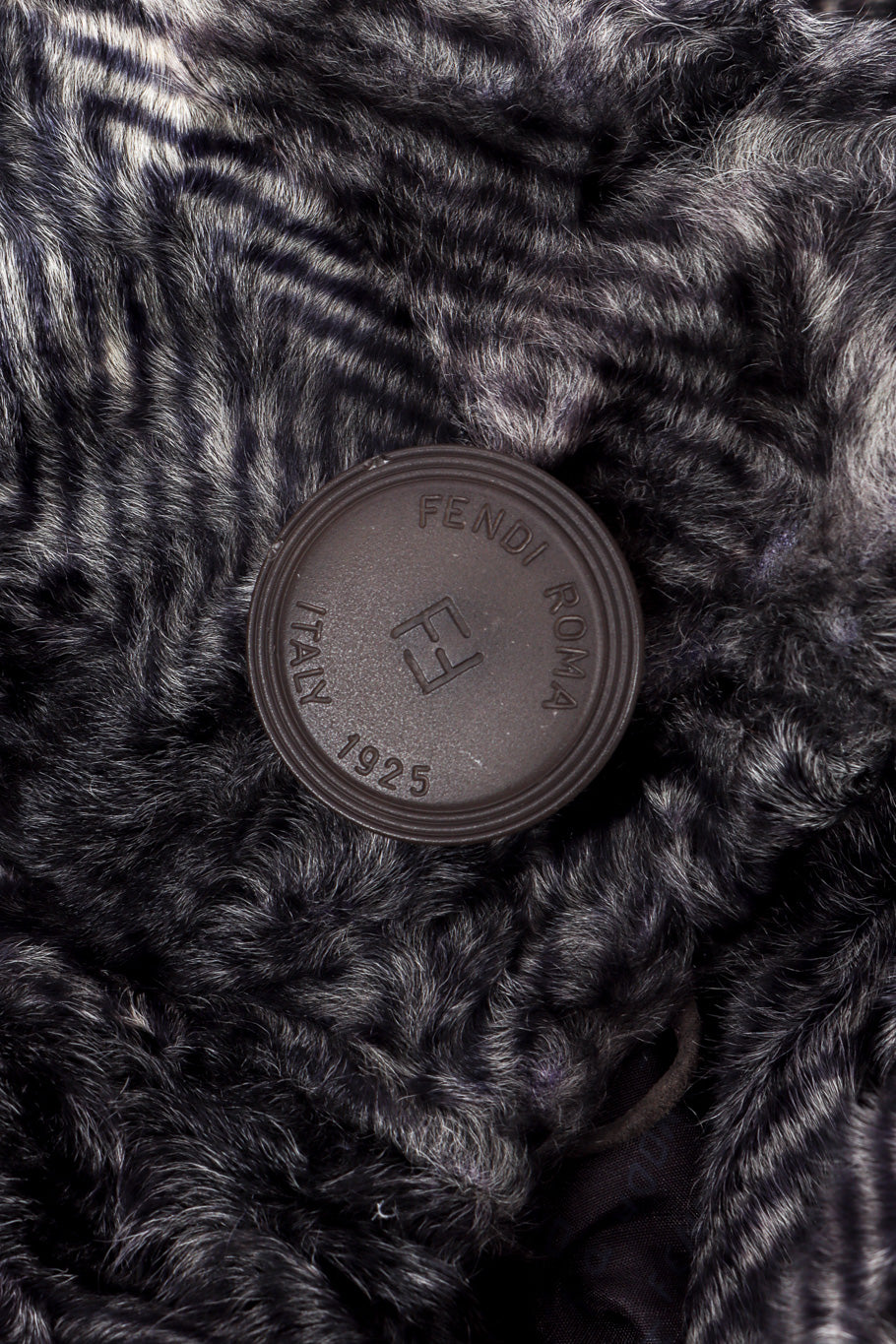 Vintage Fendi Lamb Fur Coat button closeup @recessla