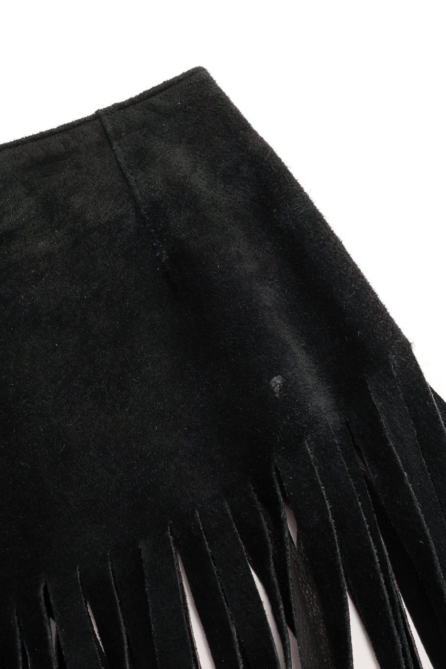 leather fringe belt skirt by Free Art Studio suede smudge close @recessla