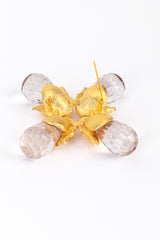 Vintage Kenneth Jay Lane Smoky Golden Acorn Burst Brooch back pin open @recess la