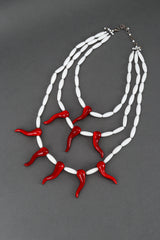 Giorgio Armani 3 Strand Cornicello Charm Necklace flat lay @RECESS LA
