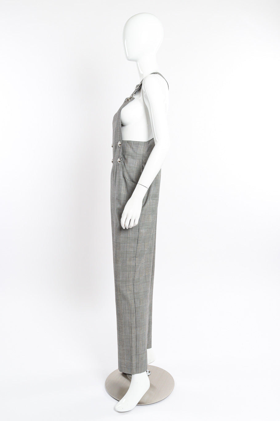 Houndstooth Overall Jumpsuit by Gianni Versace on mannequin side @recessla