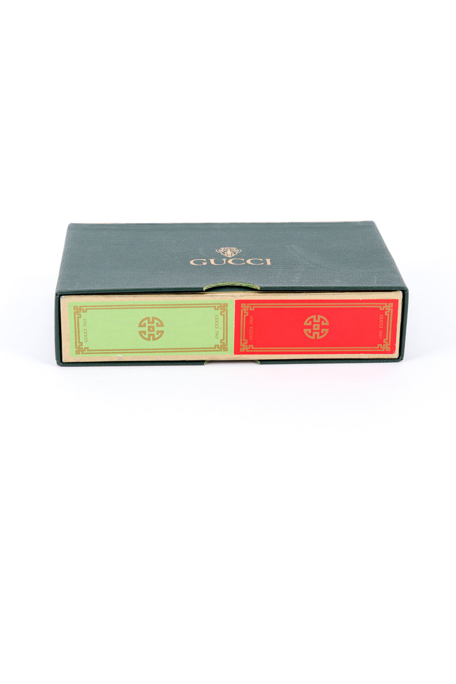 Vintage Gucci Red & Green 2 Deck Playing Card Set II cards in box @recessla