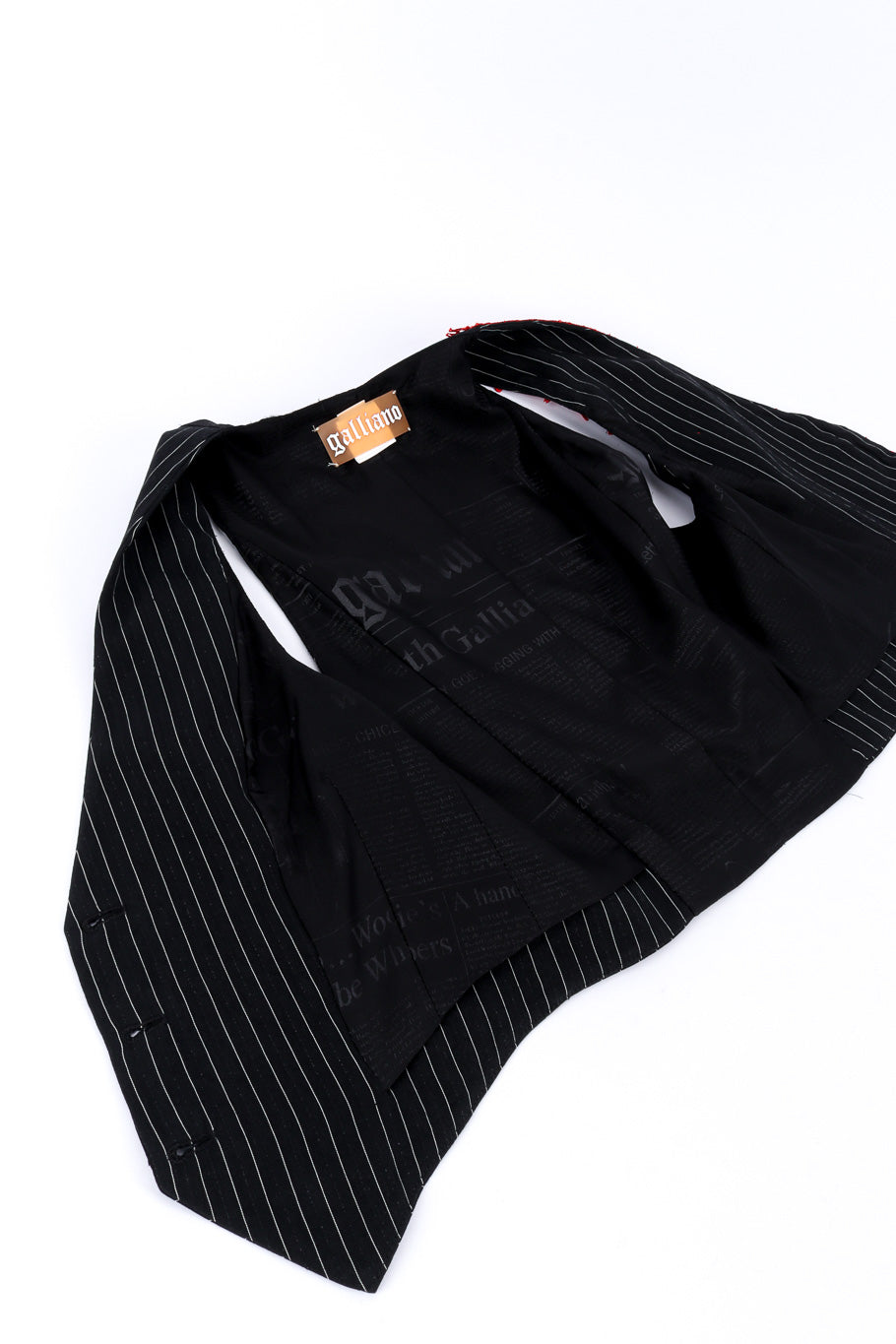 Pinstripe vest by John Galliano lining @recessla