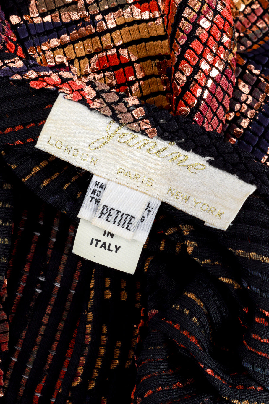 Vintage Janine Mosaic Keyhole Back Dress II signature label @recess la