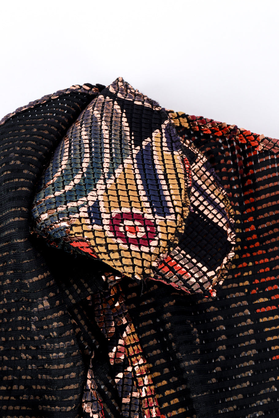 Vintage Janine Mosaic Keyhole Back Dress II shoulder pad @recess la