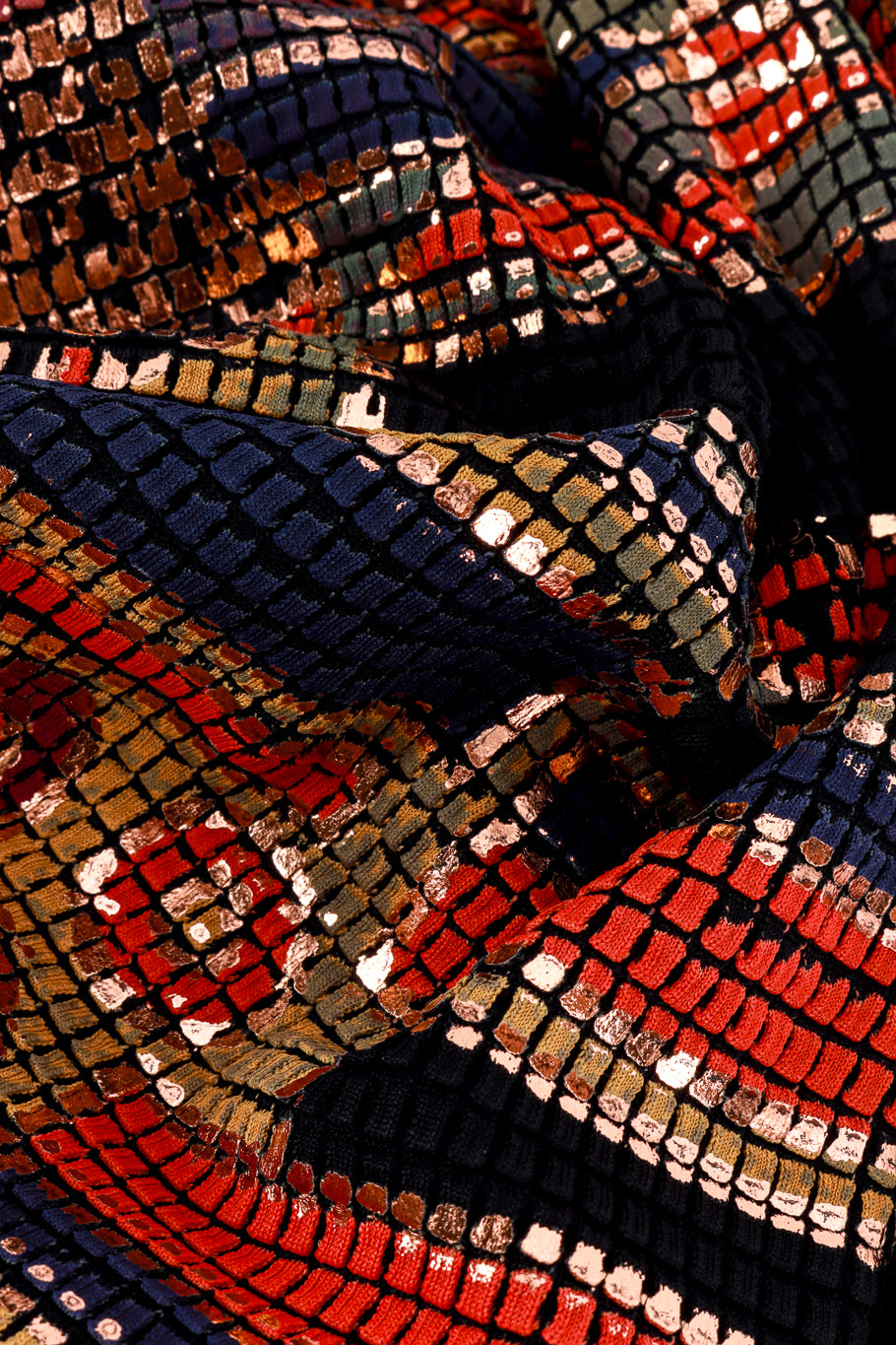 Vintage Janine Mosaic Keyhole Back Dress II fabric print closeup @recess la