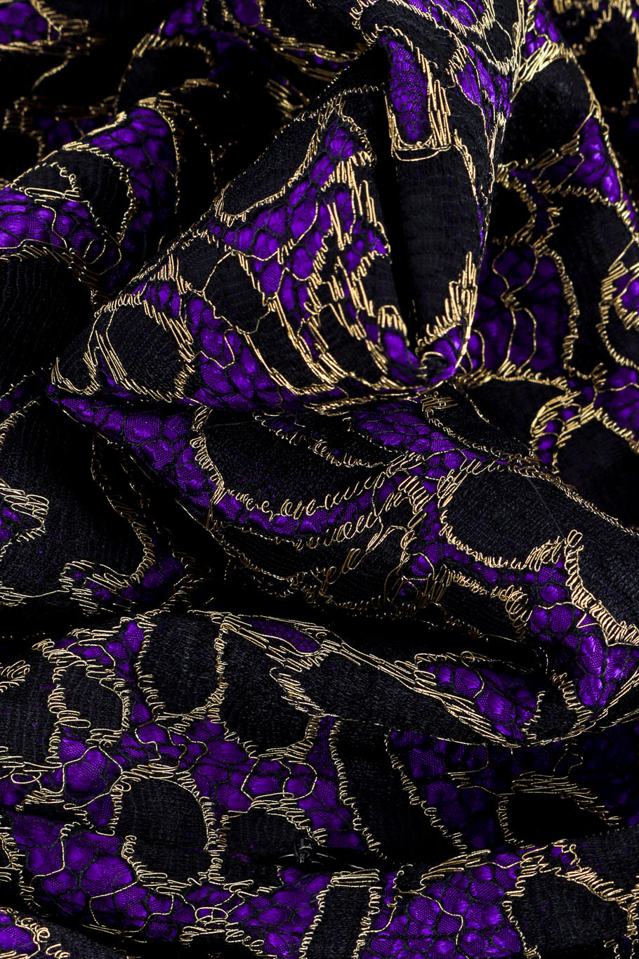 Vintage Geoffrey Beene Lace Silk Top fabric closeup @recessla
