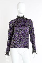Vintage Geoffrey Beene Lace Silk Top front on mannequin @recessla