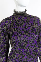 Vintage Geoffrey Beene Lace Silk Top front on mannequin closeup @recessla