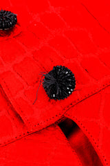 Vintage Geoffrey Beene Peplum Vest and Maxi Skirt Set damaged button closeup @recessla