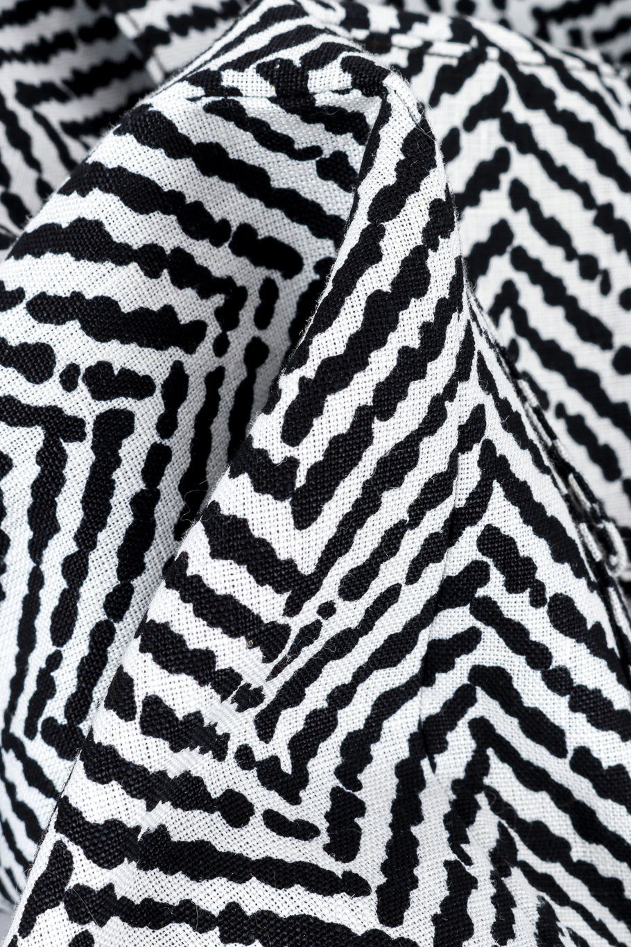 Vintage Geoffrey Beene Double Breasted Chevron Stripe Jacket fabric print closeup @recess la