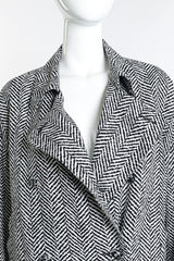 Vintage Geoffrey Beene Double Breasted Chevron Stripe Jacket front on mannequin unbuttoned closeup @recess la