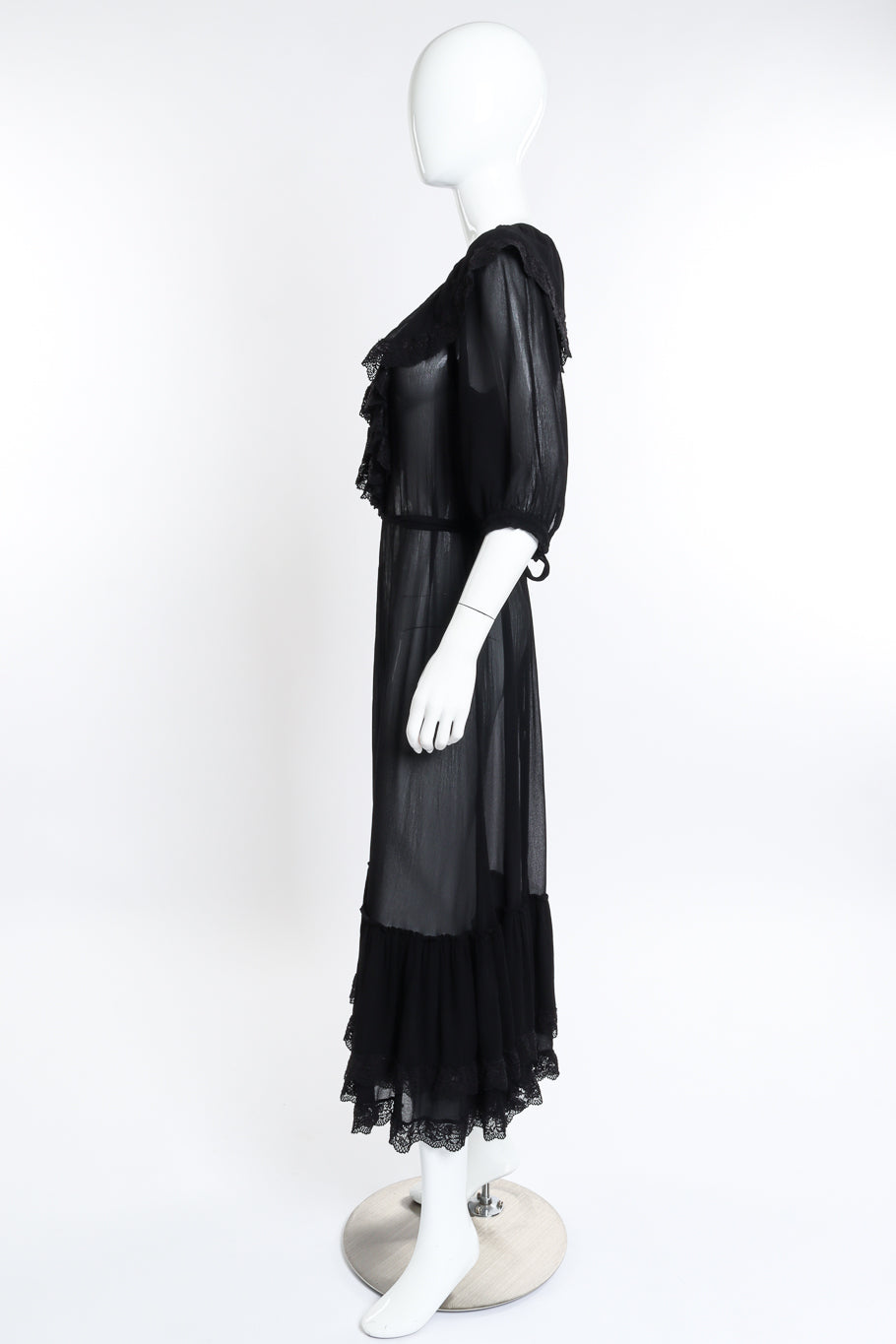 Vintage Ghost Lace Peasant Dress side on mannequin @recess la