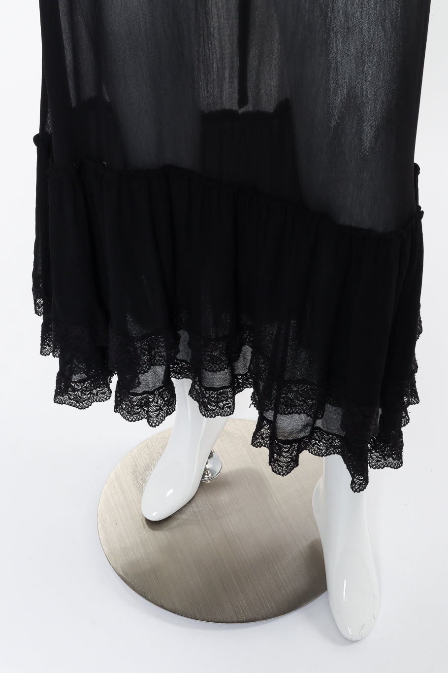 Vintage Ghost Lace Peasant Dress hem on mannequin closeup @recess la