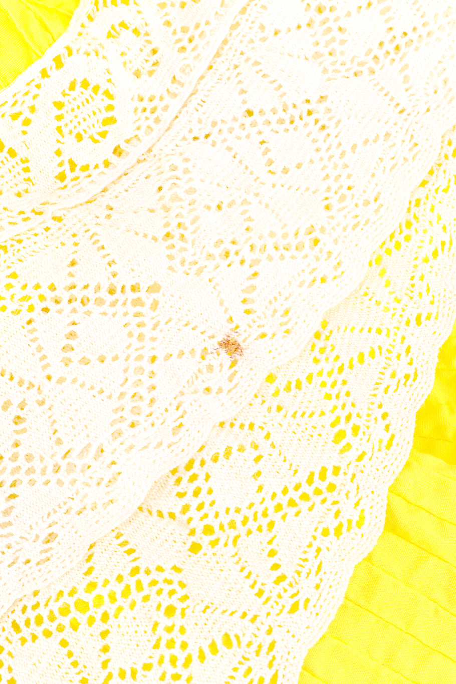 Vintage Girasol Mexican Pintuck Crochet Dress stain on back hem lace @recess la
