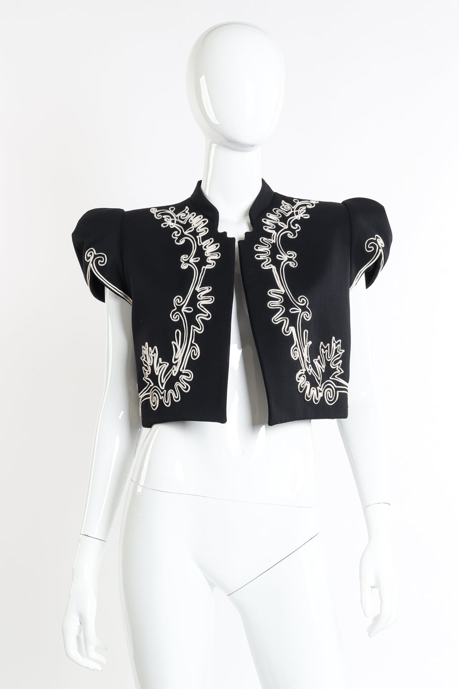 Vintage Givenchy Couture Soutache Matador Jacket front on mannequin @recessla