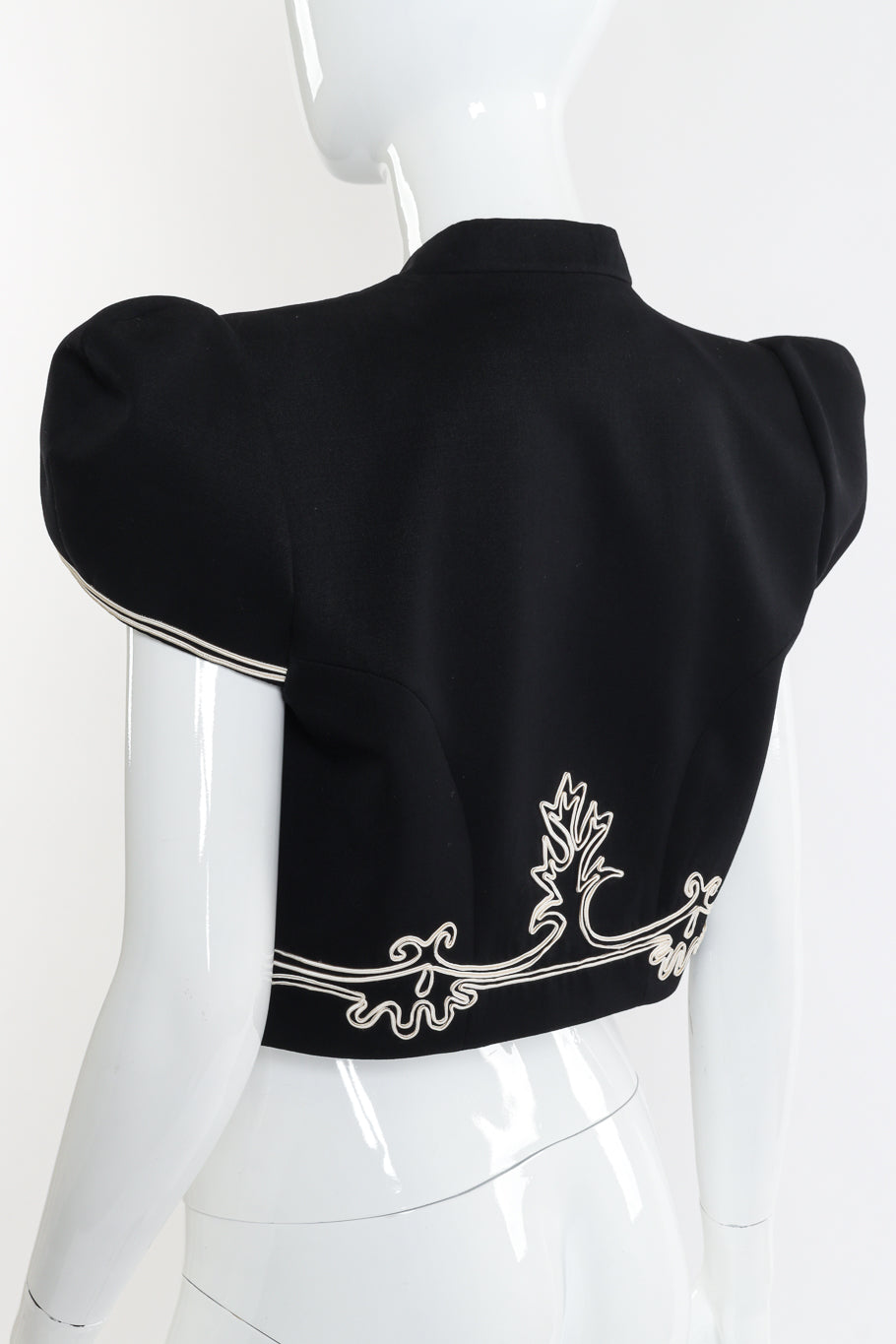 Vintage Givenchy Couture Soutache Matador Jacket back on mannequin closeup @recessla