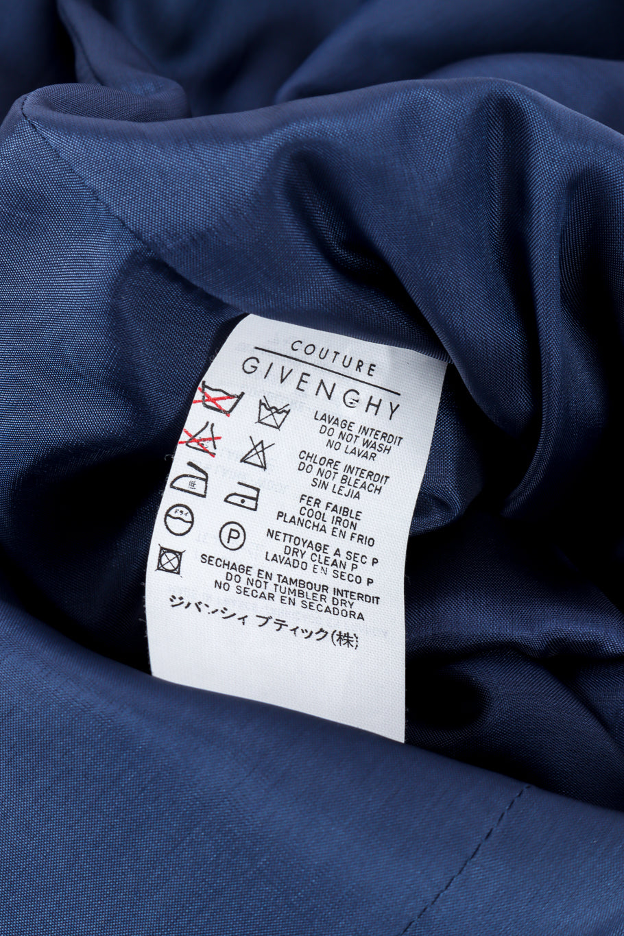 1998 F/W Wool Pinstripe Dress by Givenchy fabric tag @recessla