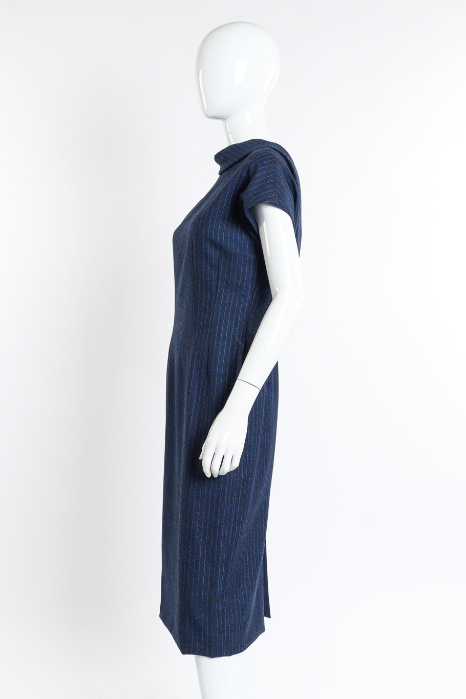 1998 F/W Wool Pinstripe Dress by Givenchy on mannequin side @recessla