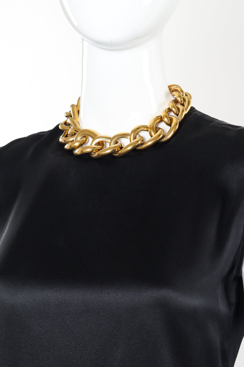 Vintage Givenchy Chunky Curb Link Necklace on mannequin  @recessla