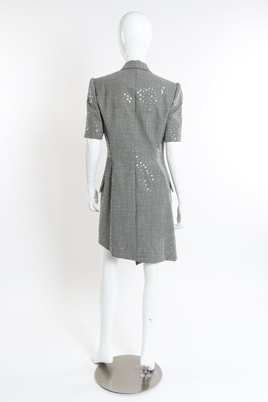Vintage Givenchy Plaid Sequin Dress back on mannequin @recessla