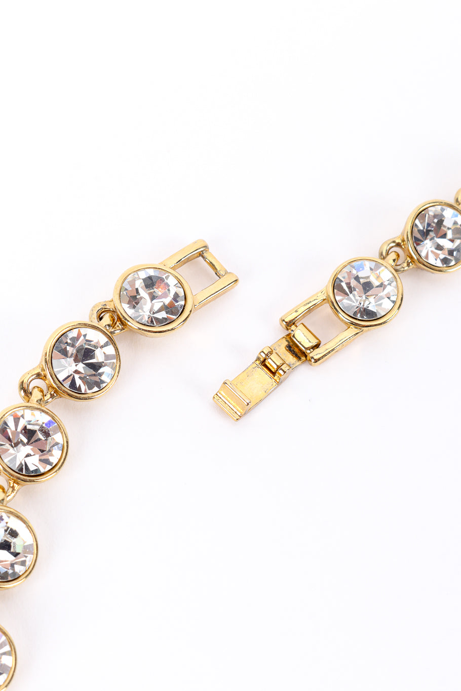 Vintage Givenchy Crystal Link Necklace tab closure unclasped @recessla