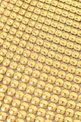 Gold tone mesh bib necklace mesh close  @recessla