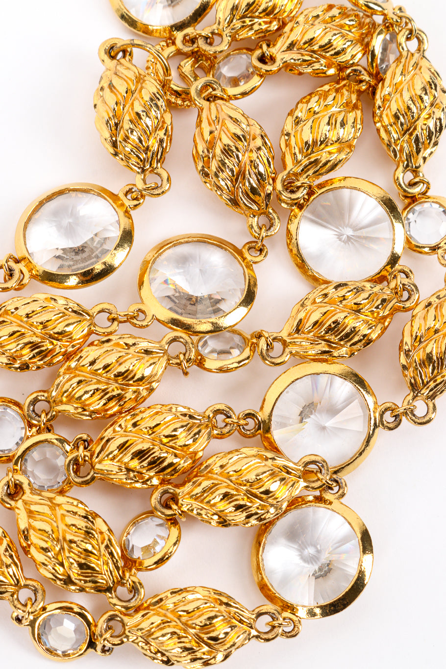 Vintage St. John Rivoli Crystal Link Necklace crystal closeup @recess la