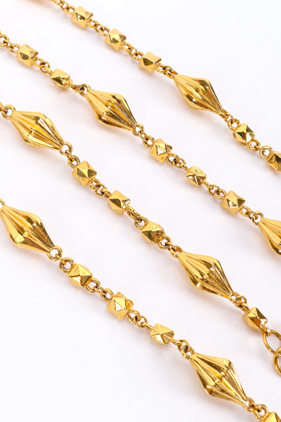 Vintage St. John Faceted Diamond Rope Necklace II pendant closeup @recessla