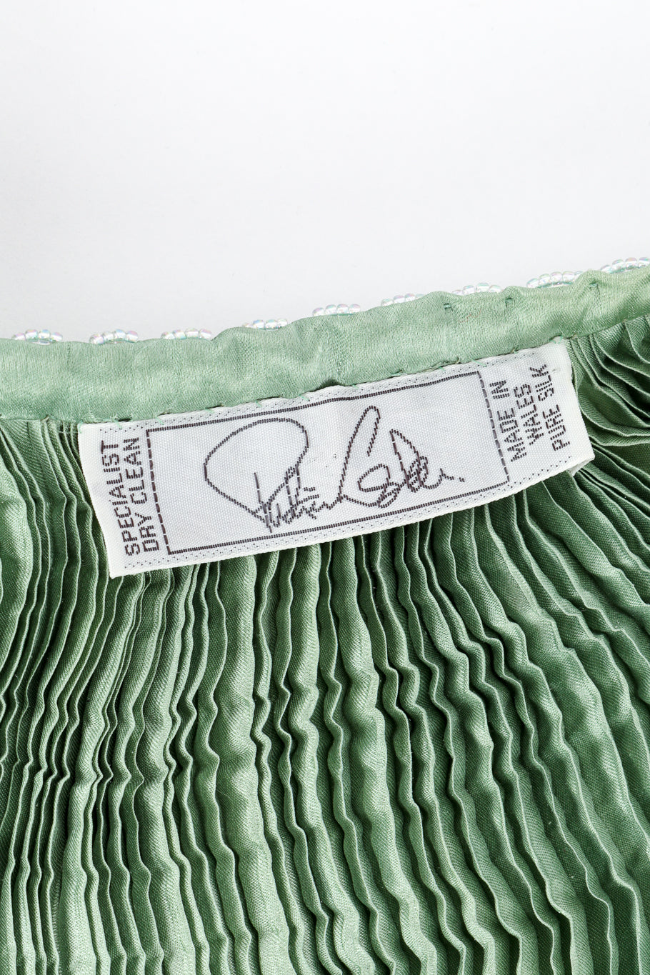 Vintage Patricia Lester Pleated Silk Jacket signature label @recess la