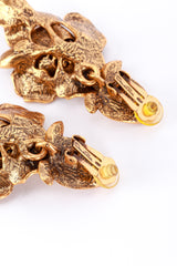Vintage Oscar de la Renta Golden Rose Drop Earrings signature @recess la