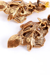 Vintage Oscar de la Renta Golden Rose Drop Earrings origin cartouche @recess la