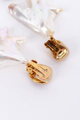 Vintage Oscar de la Renta Abstract Pearl & Stone Drop Earrings signature @recess la