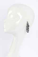 Vintage Oscar de la Renta Crystal Fringe Ear Climber Earrings on mannequin @recess la