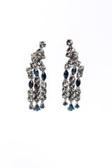 Vintage Oscar de la Renta Crystal Fringe Ear Climber Earrings front @recess la