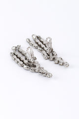 Vintage Oscar de la Renta Crystal Fringe Ear Climber Earrings back clips open @recess la