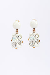 Vintage Oscar de la Renta Geo Crystal Nugget Drop Earrings front @recess la