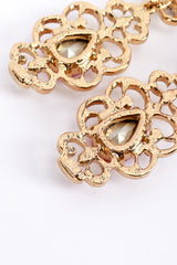 Vintage Oscar de la Renta Crystal Filigree Drop Earrings origin cartouche @recess la
