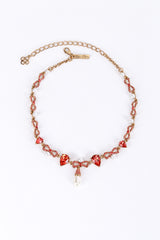 Vintage Oscar de la Renta Dainty Crystal Bow Choker Collar Necklace front @recess la