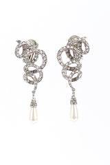 Vintage Oscar de la Renta Pearl Swirl Drop Earrings front @recess la