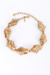 Vintage Oscar de la Renta Golden Seashell Collar Necklace front @recess la