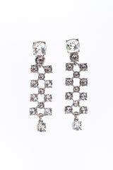 Vintage Oscar de la Renta Crystal Lattice Drop Earrings front @recess la