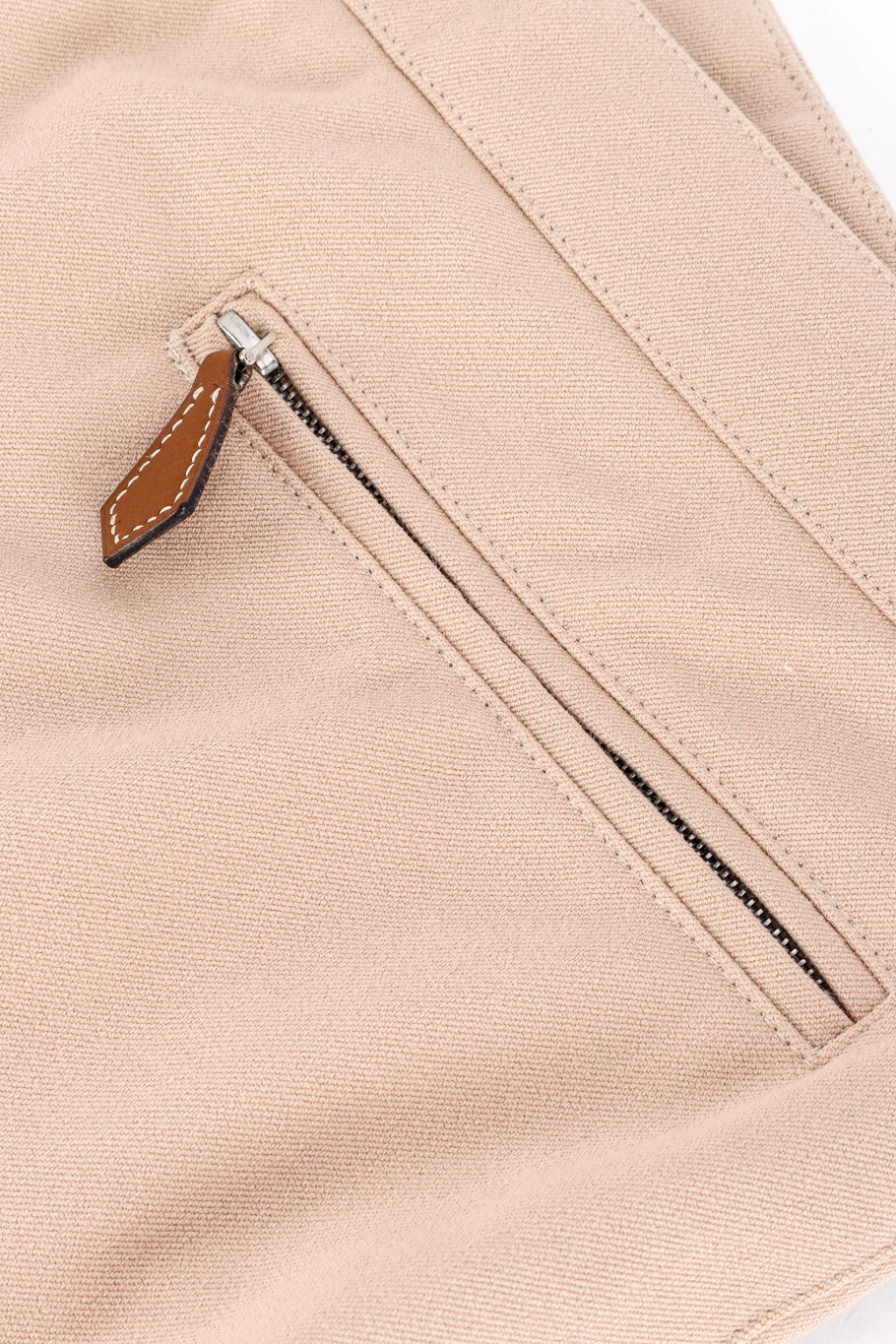 Vintage Hermés High Waist Cotton Pant welt pocket closeup @recess la