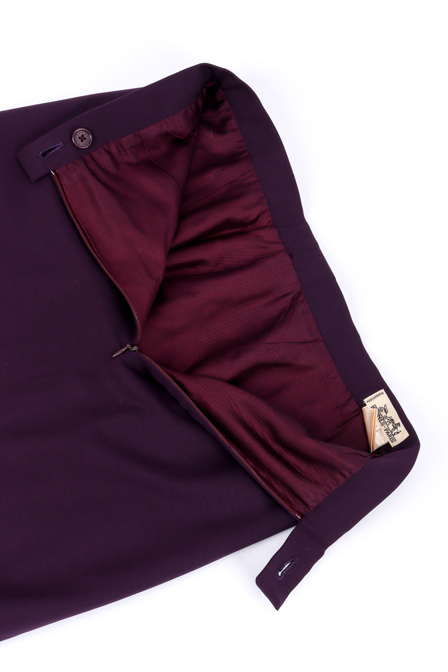 Vintage Hermés Asymmetrical Blazer and Skirt Set skirt unzipped @recessla