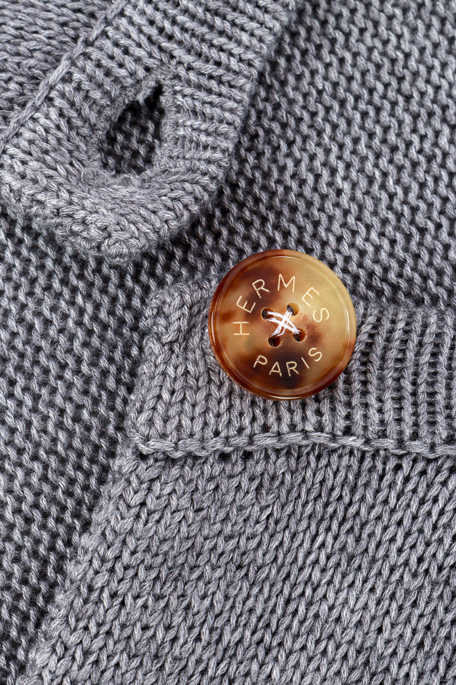 Vintage Hérmes Cotton Cardigan Duster button closure closeup @recess la