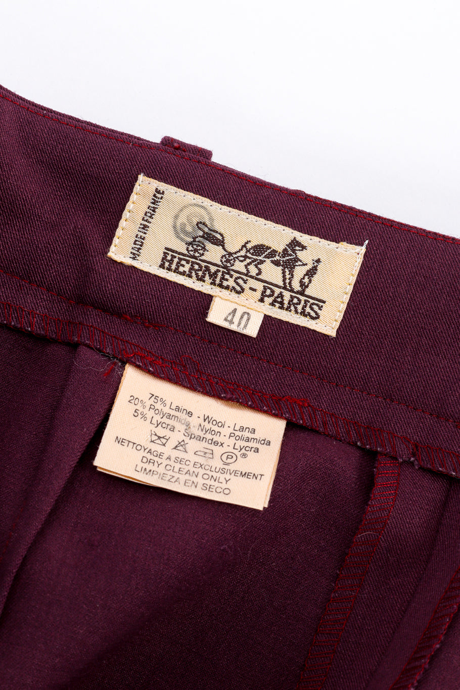 Vintage Hermés Skinny Leg Riding Pant II signature label @recess la