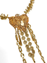 Vintage Christian Lacroix Tiered Heart Pendant Fringe Necklace detail @recess la