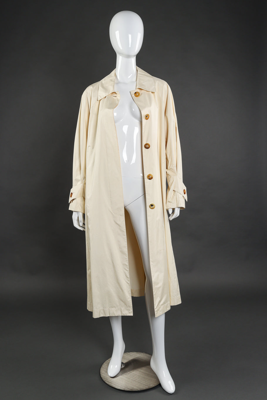 Vintage Hermés Silk Trench Coat open front on mannequin @recess la